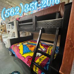 Black Pine Bunk Bed New Twin-Full