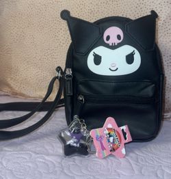 sanrio kuromi backpack and keychain 