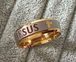 Gold silver jesus cross 316L Stainless Steel rings men women jewelry Prayer Padre Nuestro Bible Rings