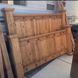 Queen bed frame-real wood
