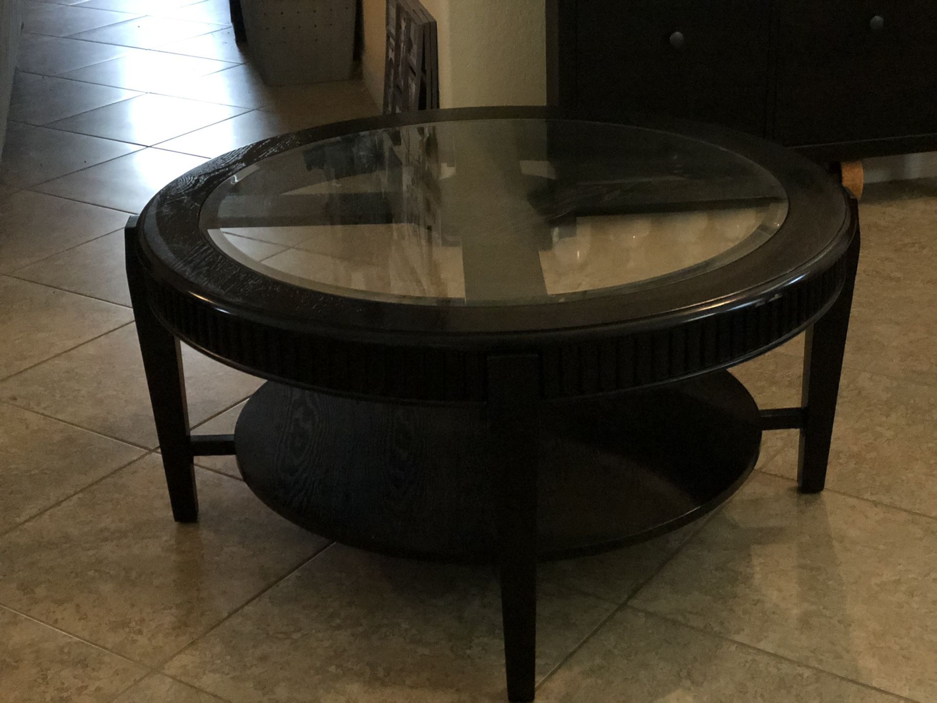 Large Round Coffee Table - Expresso