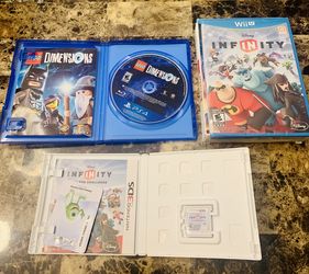Lot of 3 Video Games~Lego Dimensions PS4~Disney Infinity WiiU & Nintendo 3DS