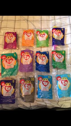 McDonalds 1998 Ty Happy Meal Beanie Toy Animals Lot Of 12 - New In Packages