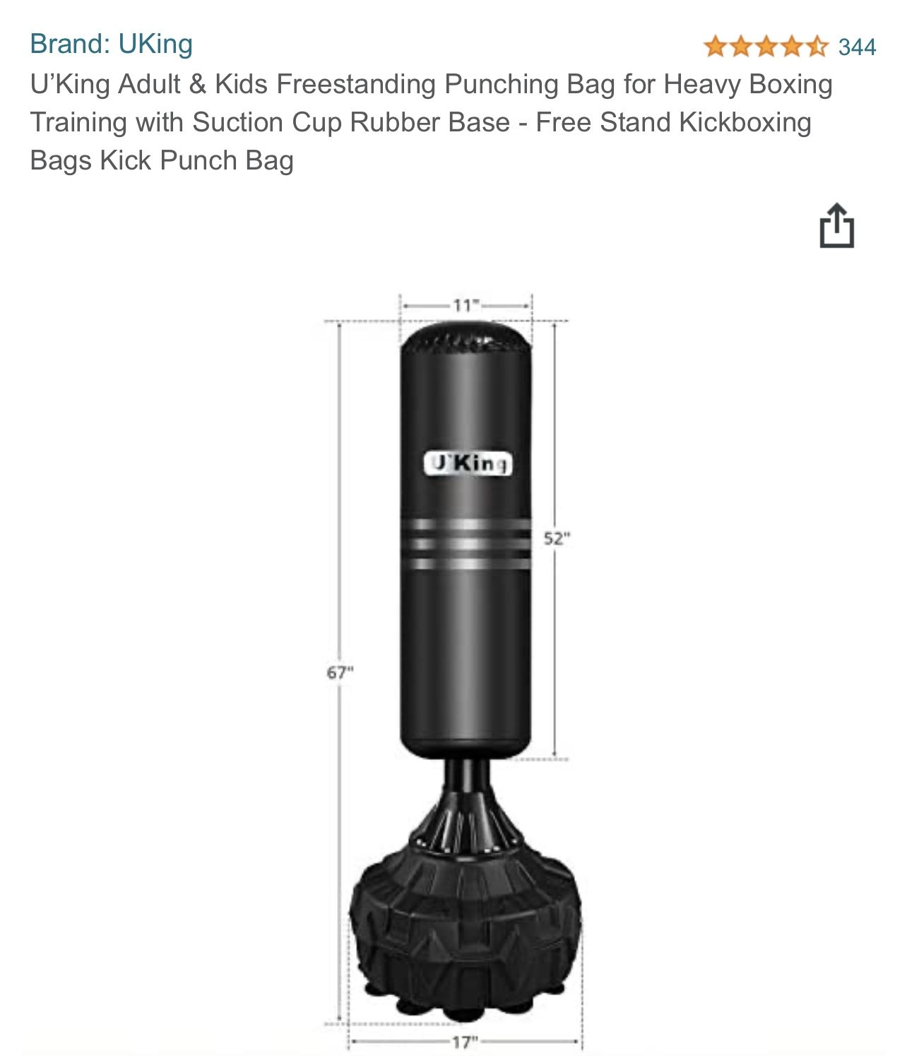 UKing Free Standing Kick Boxing Taekwondo Punch Bag