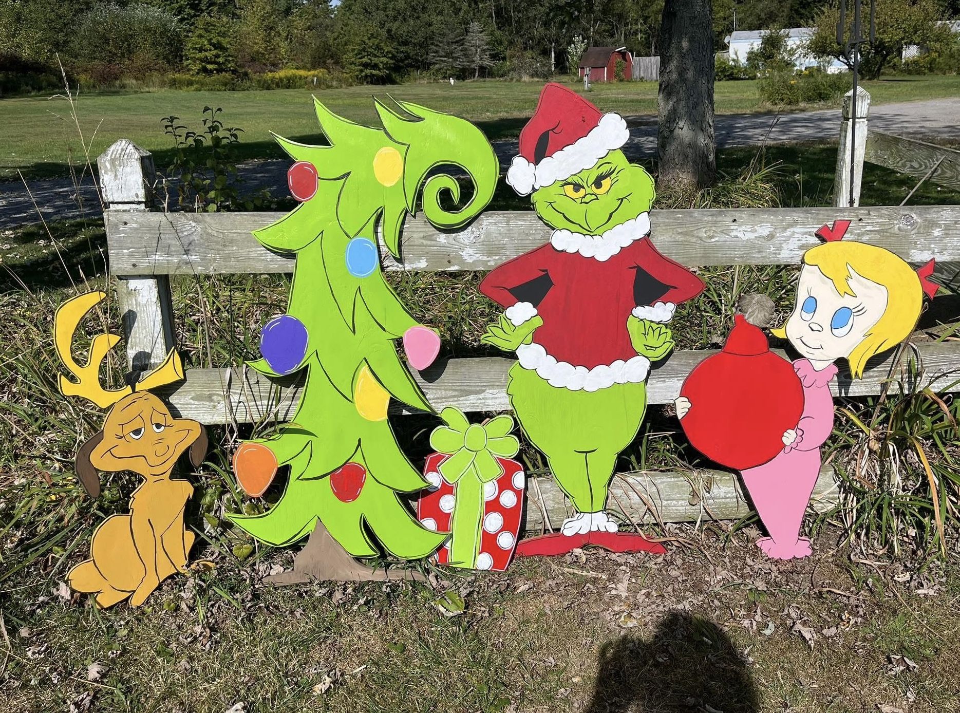 Grinch Wooden Outdoor Yard Ornaments        Buy The Set Or Buy Separately