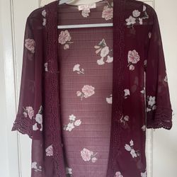 Women’s Floral Cardigan Sheer 