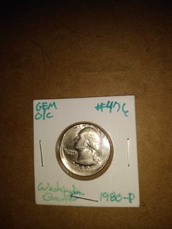 Rare -UNC 1980-P Washington Quarter struck 25% off center - mint error