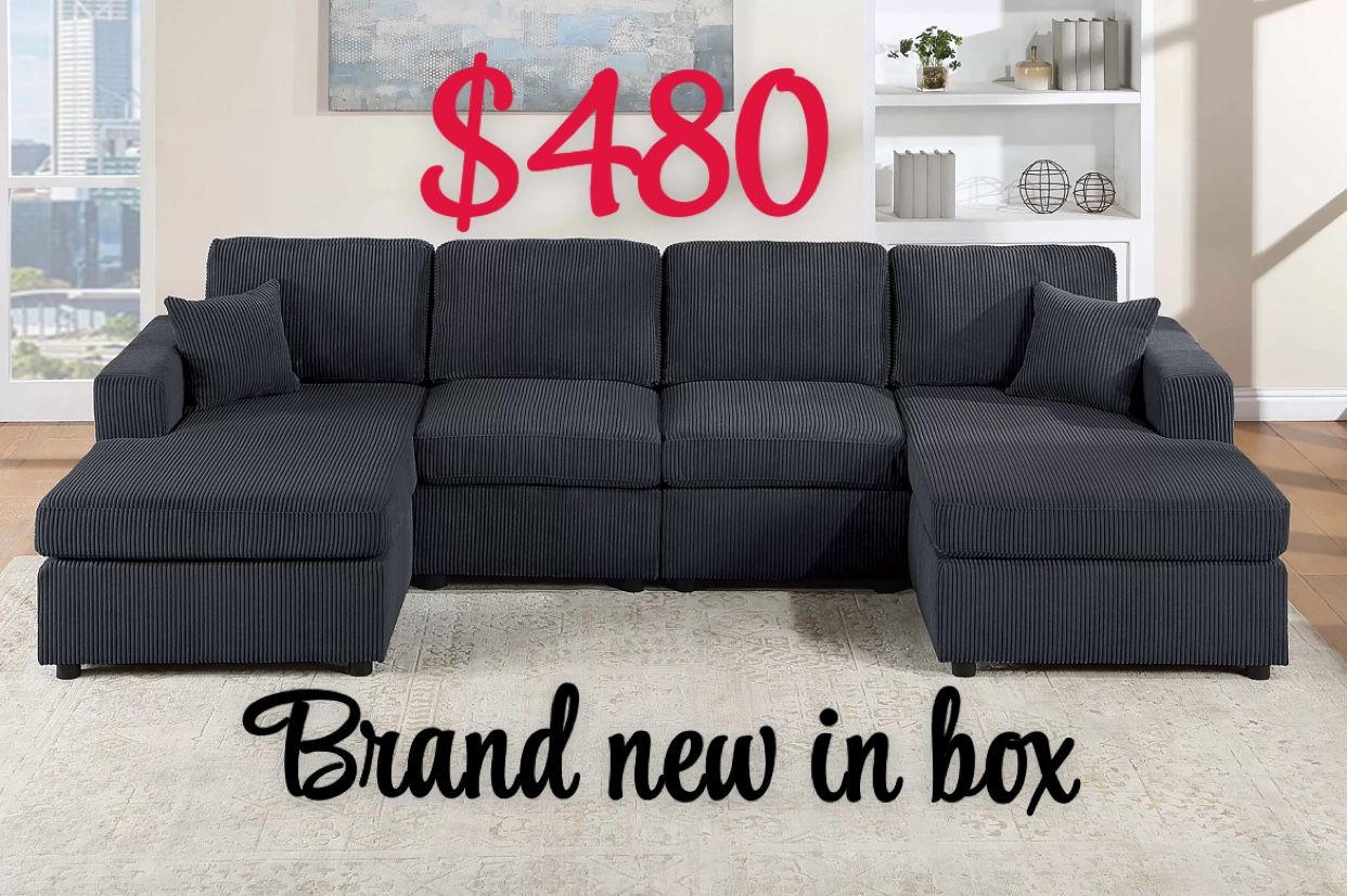3-Piece Sectional Set/Read Description/Black, Light And Dark Grey