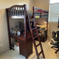 Loft Bed w/workstation & Twin Mattress 
