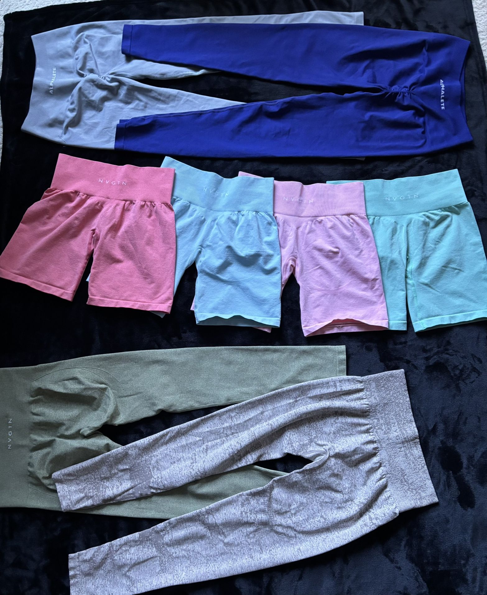 NVGTN + Alphalete Shorts and Leggings Bundle– Size MEDIUM