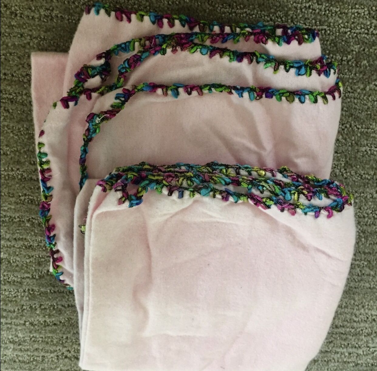 NWOT Boutique: Hand-made Crochet Boarder Extra Wide Flannel Swaddle Blank