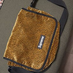 Supreme Velvet Leopard Messenger Bag New