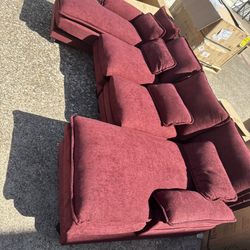 U Shaped Sofa Red Color For Sale 
