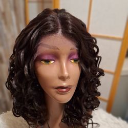 Human Hair Blend Lace Front Wig 