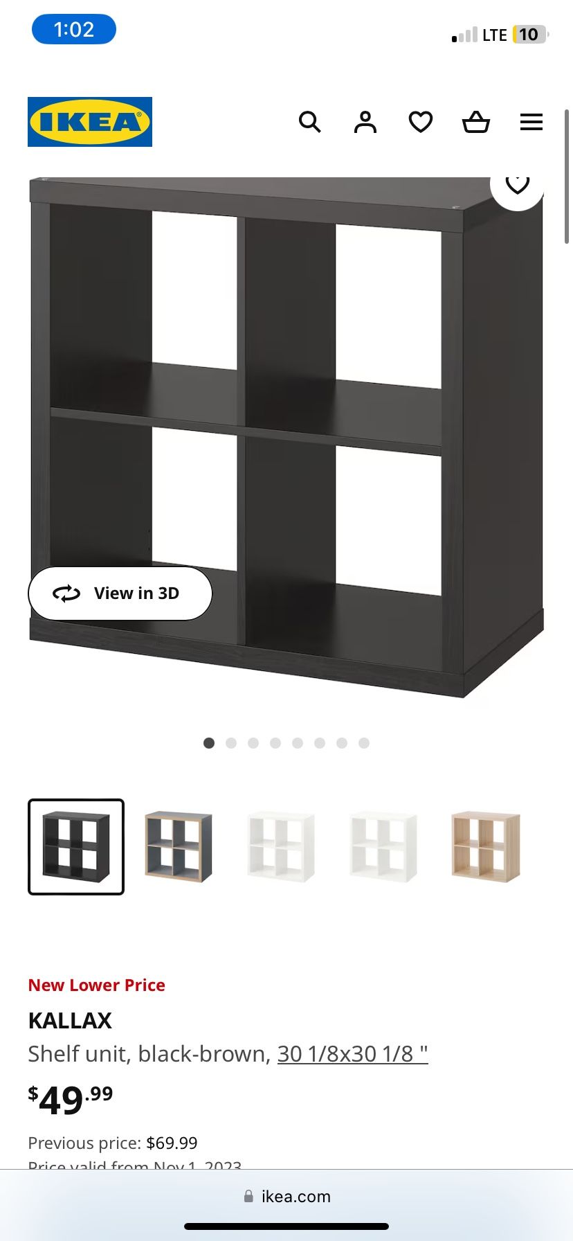 IKEA Kallax black/brown