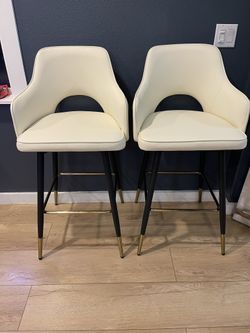 Leather Height Stools Set Of 2