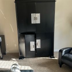 TV Armoire  Black/Silver 