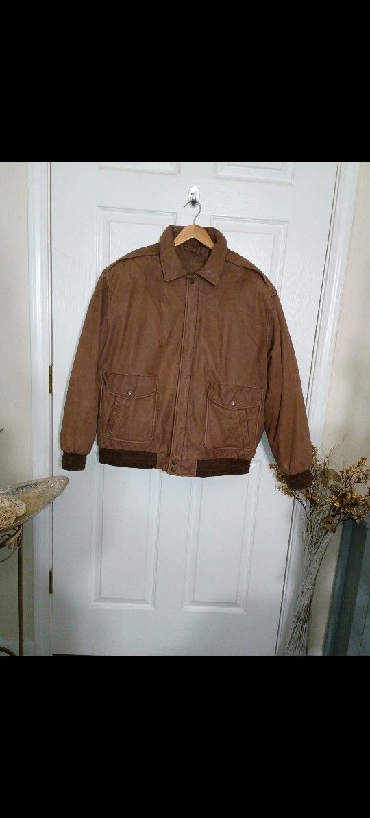 Roundtree & York 100% Genuine Leather Vintage Bomber Jacket (Size XL)