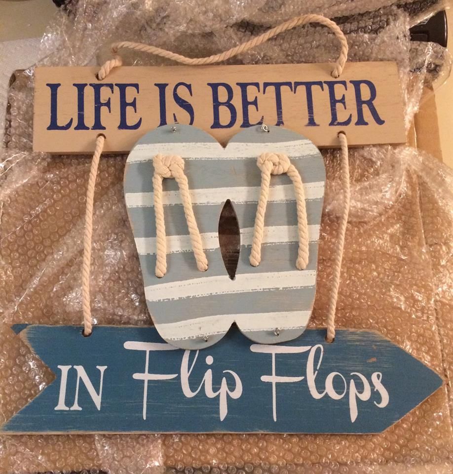 Life Is Better In Flip Flops Sign NEW IN BOX!