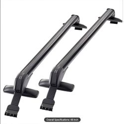  Roof Rack Cross Bars, Universal Fit for Naked Roofs Without Raised Rails/