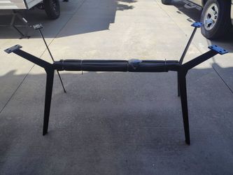 Black metal table base for counter height table