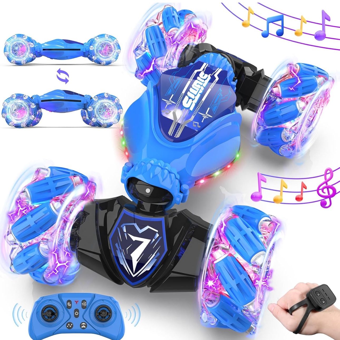 New Gesture Sensing Remote Control Car Toys - Drift RC Stunt Car for Kids | 360° Rotating 4WD Transform RC Cars | 2.4Ghz Hand Controlled Car with Ligh