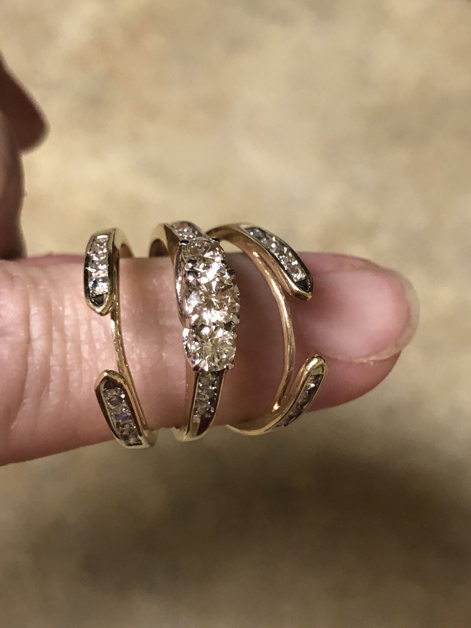 Stunning 3 Ring Wedding And Engagement Set