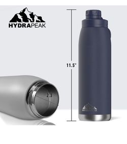 Hydrapeak 40 oz Insulated Water Bottle with Chug Lid - Leak Proof and Spill  Proof Double Walled Vacuum Insulated Stainless Steel Water Bottles, Cold