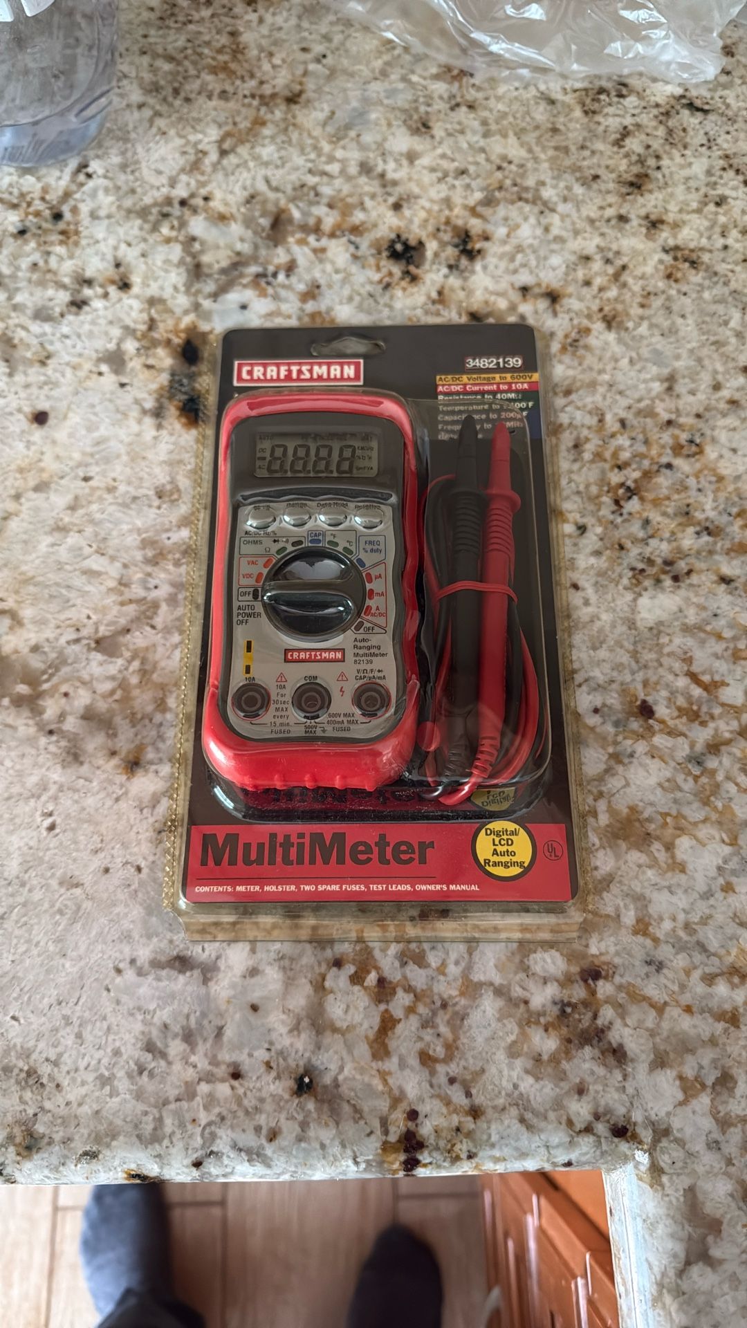 CRAFTSMAN 34-82141 8 Function Digital Multimeter Volt AC/DC Sealed! New