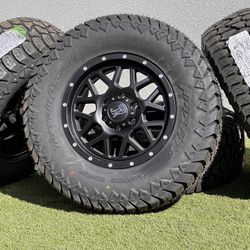New 18” Black XD  Wheels Toyota Tundra 5x150 Rims AMP LT305/70R18 Tires A/T Sequoia TRD