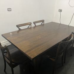 Wooden Table + 5 Chairs 