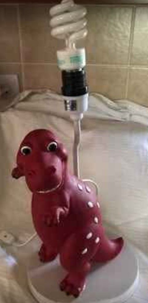 Pottery Barn red T-Rex childs lamp