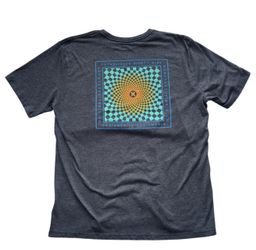 HURLEY T SHIRT MENS SIZE LARGE L GRAY BLUE LOGO BACK HIT SOFT TEE