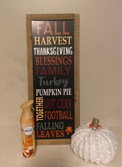 Febreze with Fall Sign and Pumpkin