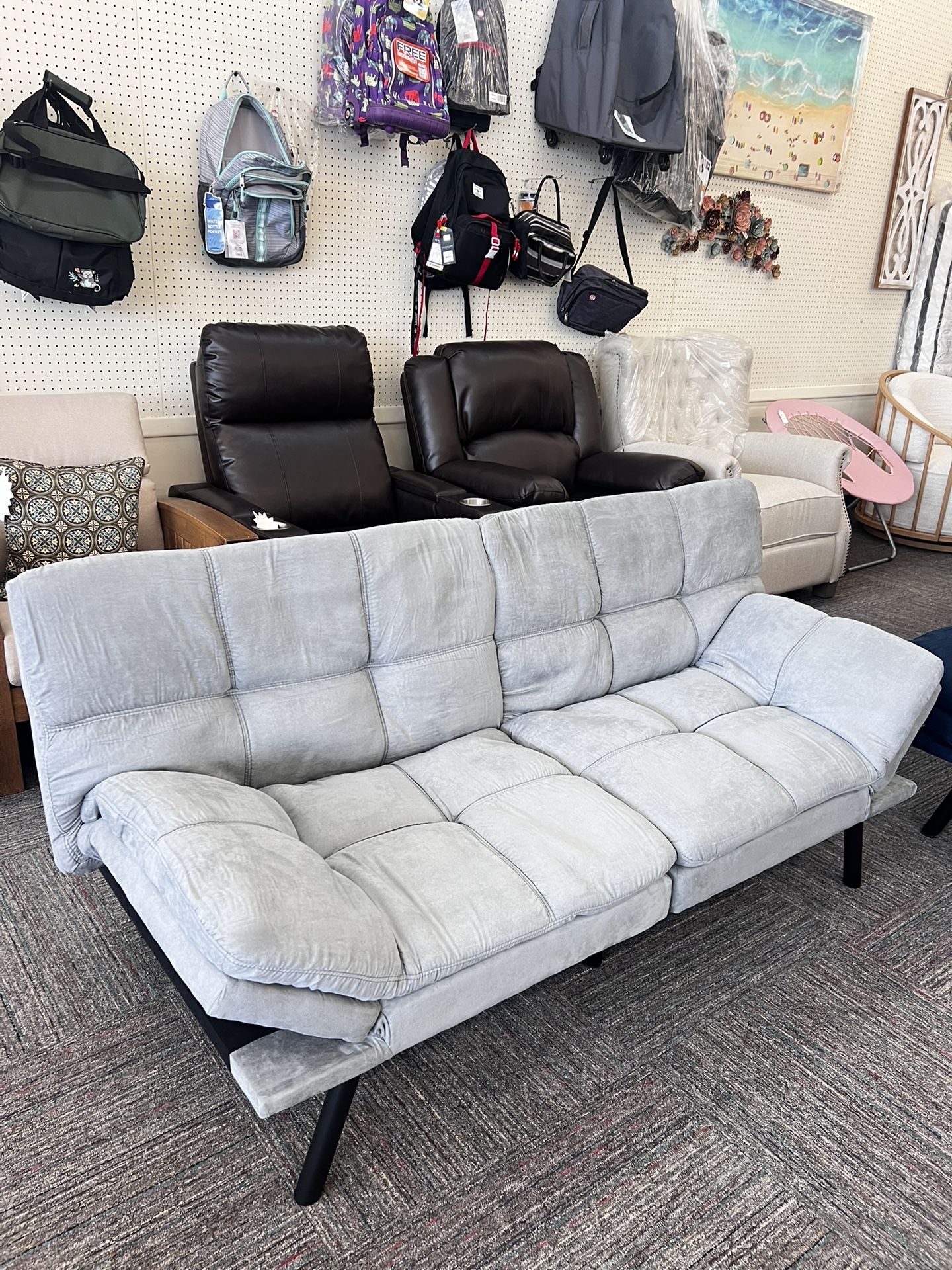 Memory Foam Futon, Sofa with 72" Grey, New
