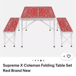 Coleman Pack Away Table And Bench 4 Person set