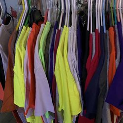 New tshirts ranging from child’s small medium larger to adult Small medium large extra large 3 each have 45 shirts all new need gone