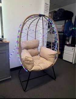 New Large Wicker Egg Chair With Table Bird Cage Chair Indoor Outdoor