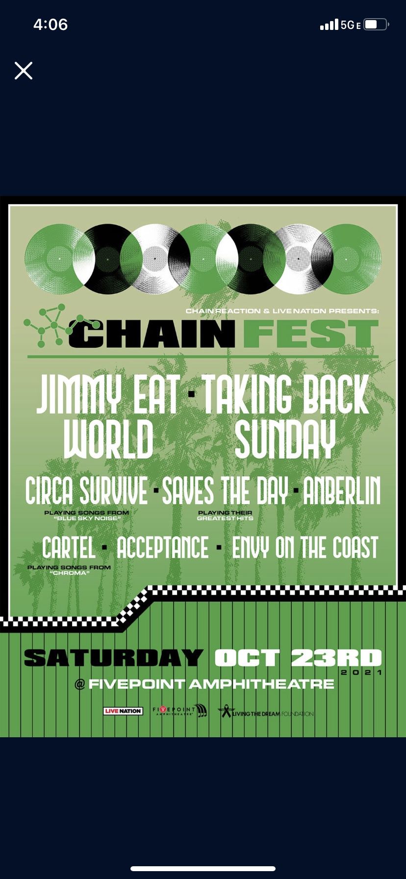 Free Ticket To Chain Fest Taking Back Sunday Jimmy Eat World