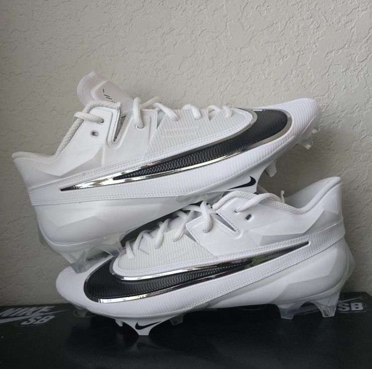 Nike Vapor Edge Elite White/Chrome Football Cleats (12m)