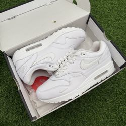 New Nike Air Max 1 X Supreme White Size 9.5 