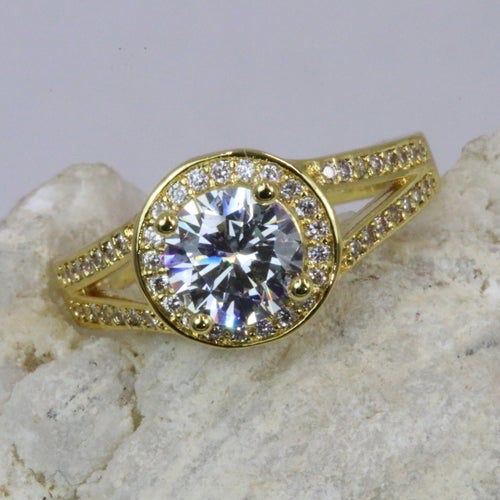Engagement Ring in Gold and Silver Tone