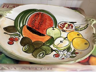 Hand Painted Italian ceramic platter Extra large Serving Platter
