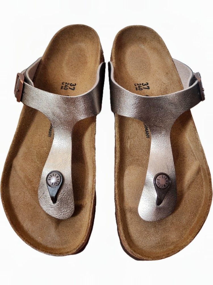 NEW BIRKENSTOCK Gizeh Birko-Flor Color - Copper Sandals Size EU 37 | US M6 L6 w/o Tags and Box