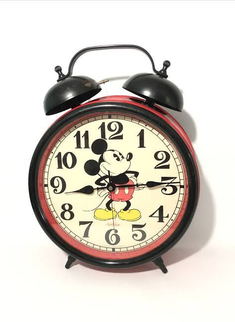 Sunbeam Walt Disney Mickey Mouse Vintage Oversize 17 Inch Alarm Clock-Works!