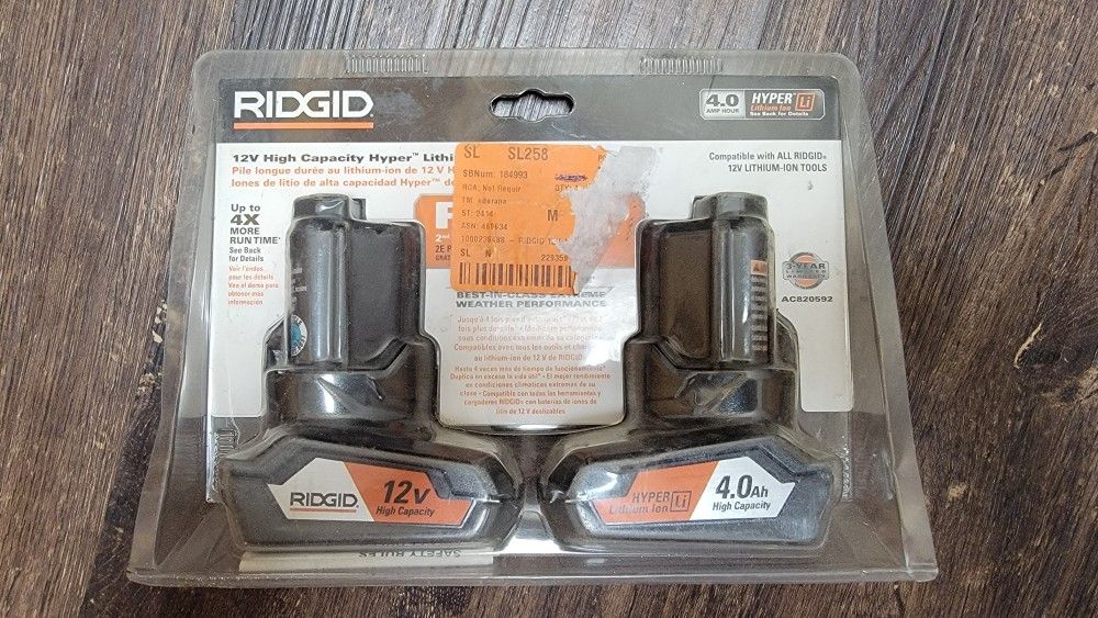 Ridgid 12v 4.0 Amp Battery Pack