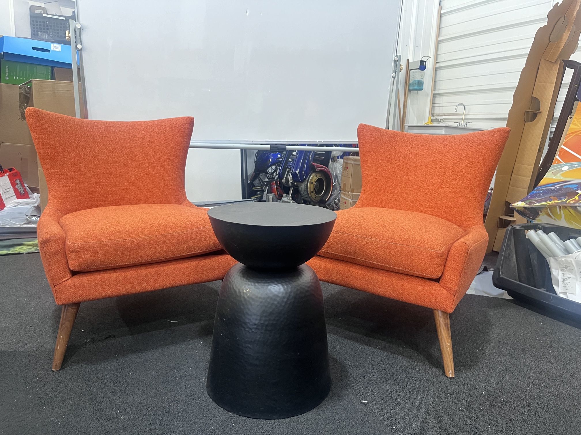 Vintage Orange Armchair Set