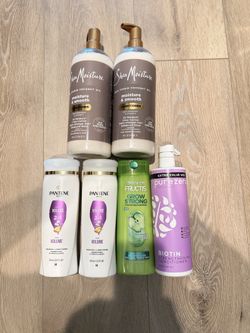 New - 6-Pc Hair Care Bundle: SheaMoisture, Pantene, Garnier Fructis, Purezero Shampoo & Conditioner