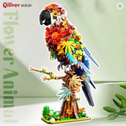 Qilivey - Flower Animal Parrot Building Block Set - 1100pcs