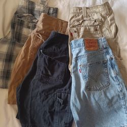Lot Of Five Pair Levi's Men's Cargo Shorts Size W30
